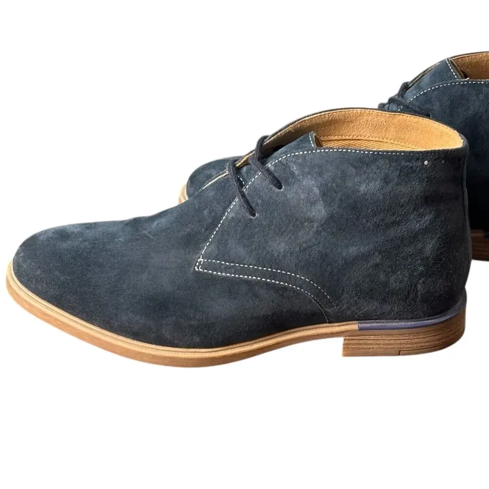 Hush Puppies Bounce Navy Suede Chukka Desert Boots Men’s 9M Comfort Minimalist